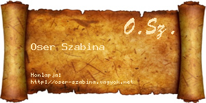 Oser Szabina névjegykártya
