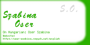 szabina oser business card